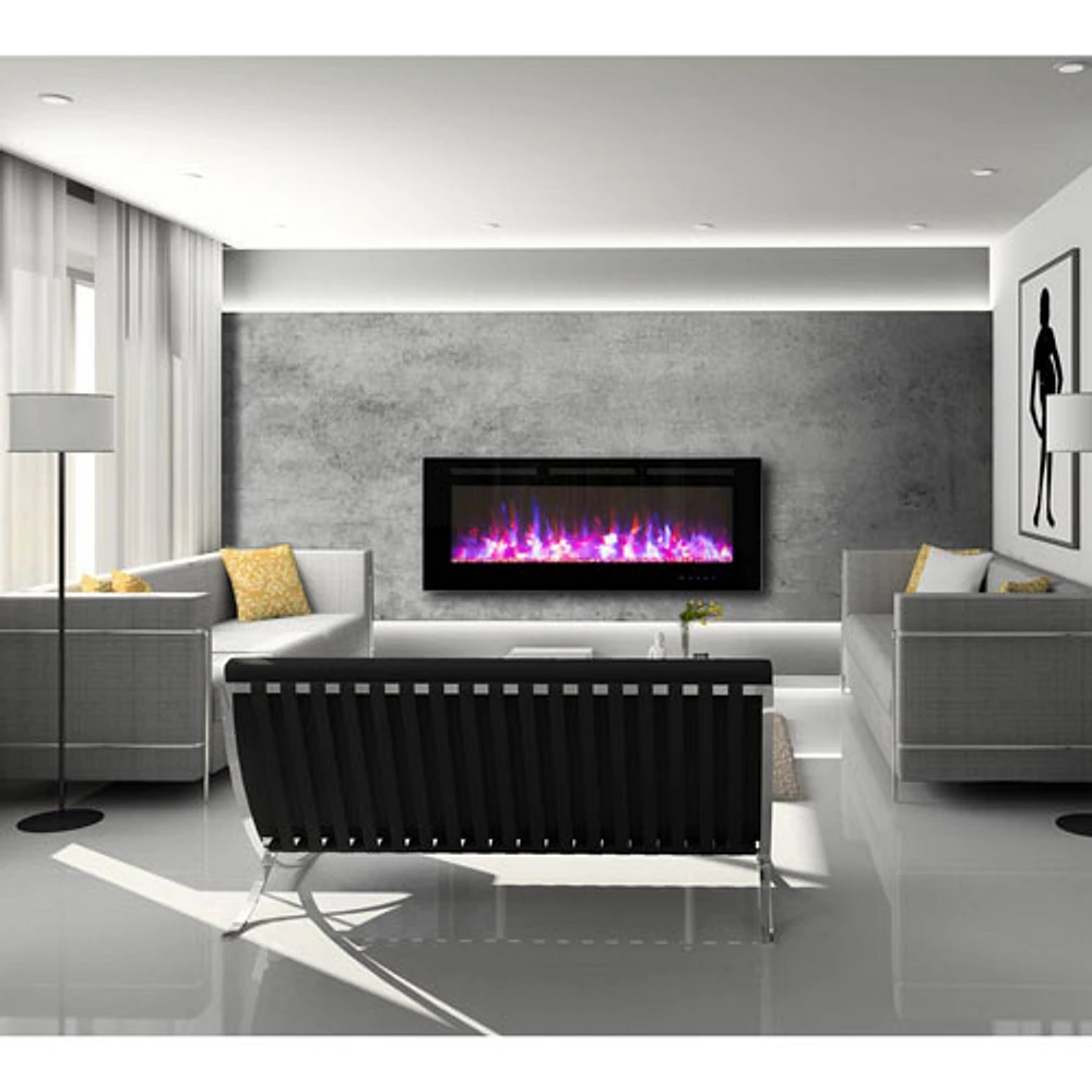 Paramount 50" Electric Wall-Mounted Fireplace - 5000 BTU - Black