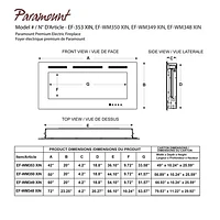 Paramount 50" Electric Wall-Mounted Fireplace - 5000 BTU - Black