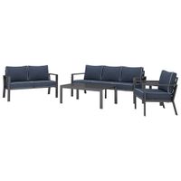 Portofino Powder Coated Aluminum Outdoor Loveseat - Stone Blue