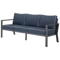 Portofino Powder Coated Aluminum Outdoor Sofa - Stone Blue