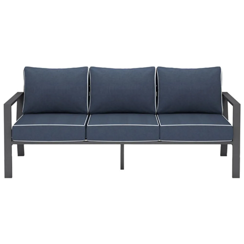 Sofa d'extérieur en aluminium au fini pulvérisé Portofino - Bleu pierre