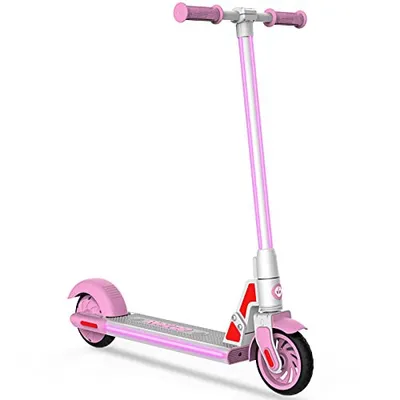 GOTRAX GKS Plus Electric Scooter for 6-12 Year Old, 6inch E-Scooter, 25.2V 2.6Ah Capacity Lithium Battery, 150W Motor up 12km/h, Unique Led Light Design for Children(Pink)