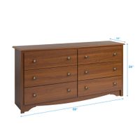 Prepac Monterey Transitional 6-Drawer Dresser