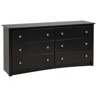 Prepac Sonoma Transitional 6-Drawer Dresser - Black