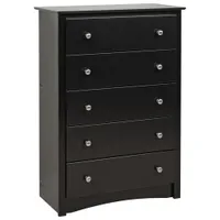 Prepac Sonoma Transitional 5-Drawer Chest Of Drawers - Black