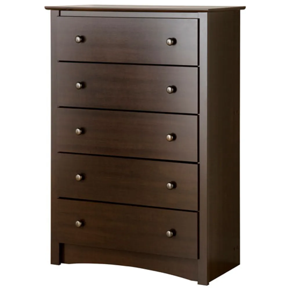 Prepac Fremont Transitional 5-Drawer Chest Of Drawers - Espresso