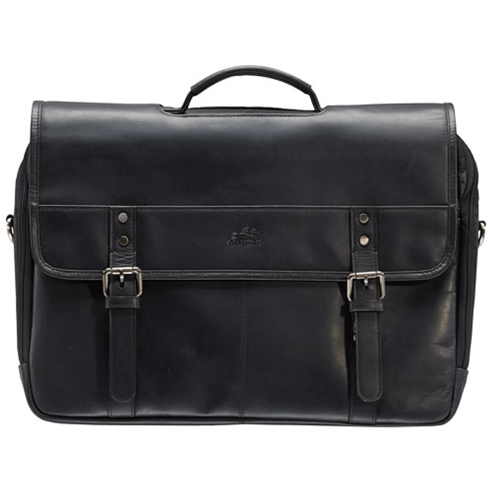 Mancini Buffalo Double Compartment Leather 15.6" Laptop Briefcase (99