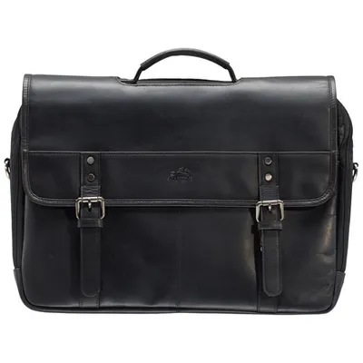 Mancini Buffalo Double Compartment Leather 15.6" Laptop Briefcase (99