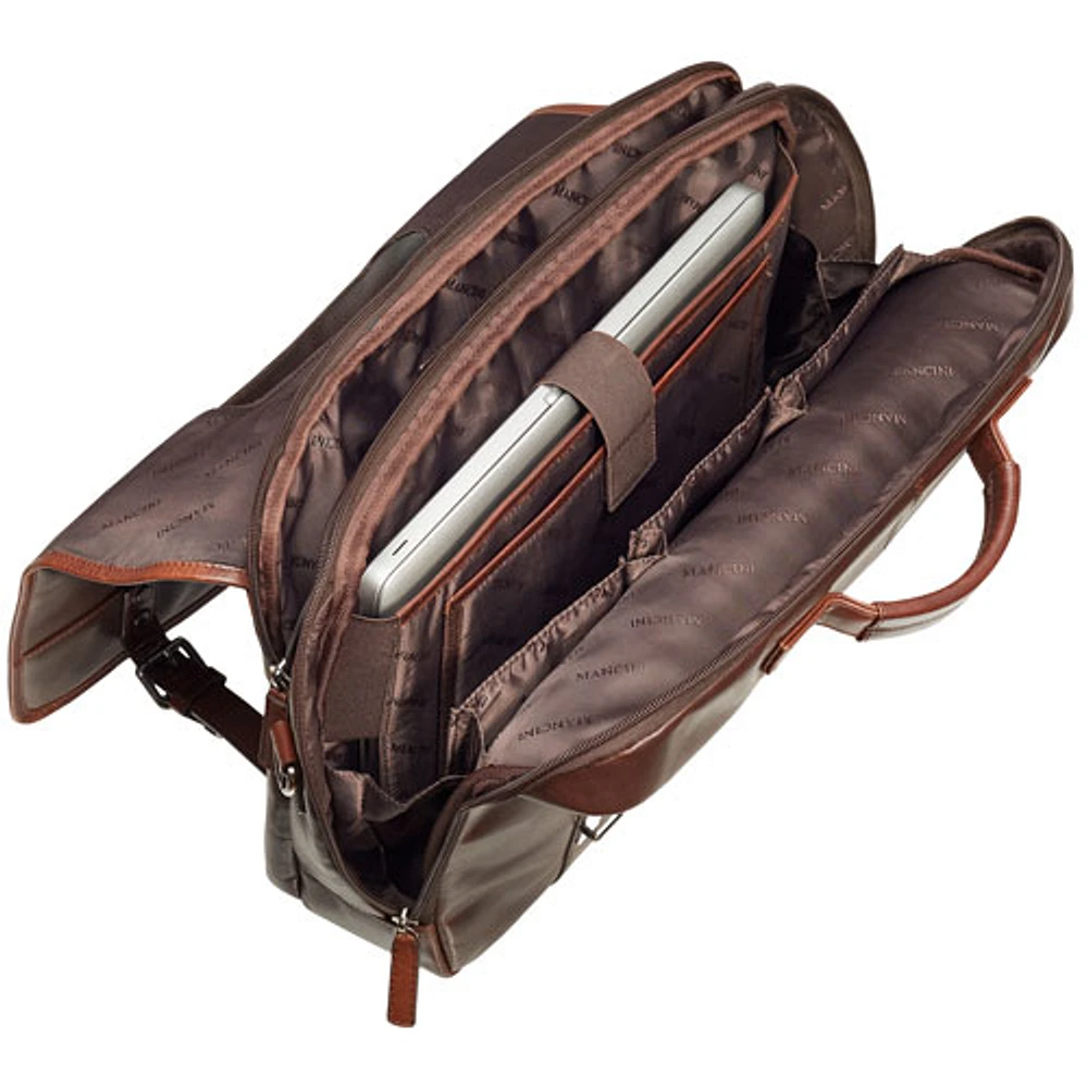 Mallette en cuir à deux compartiments pour portable de 15,6 po Buffalo de Mancini (99