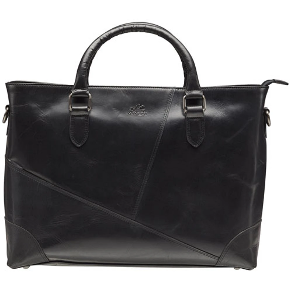 Mancini Buffalo Leather 14" Laptop Tote (99-5480) - Black