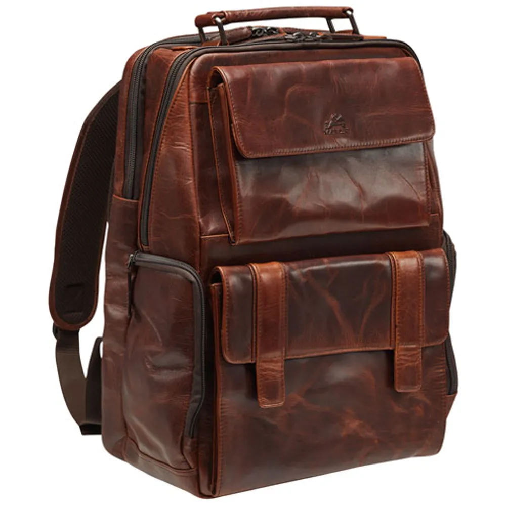 Mancini Buffalo 15.6" Laptop Travel Backpack - Brown