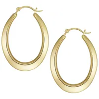 Le Reve Collection Oval Hoop Earrings in 14K Yellow Gold