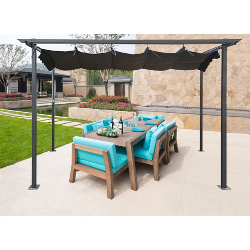 MyPatio 10 x 10 Ft Powder Coated Steel Frame Pergola