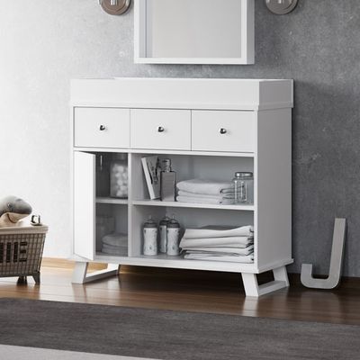 Storkcraft Modern 2-Drawer 4-Shelf Changing Table Dresser