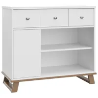 Storkcraft Modern 2-Drawer 4-Shelf Changing Table Dresser - White/Vintage Driftwood