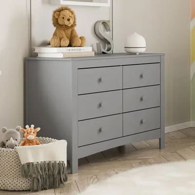 Graco Noah 6-Drawer Double Dresser - Pebble Grey