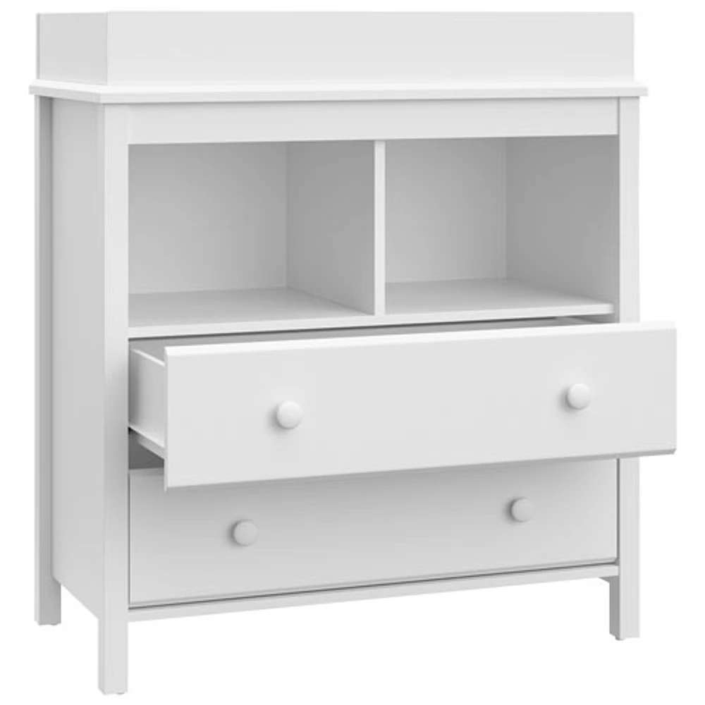 Storkcraft Alpine 2-Drawer 2-Shelf Changing Table Chest - White