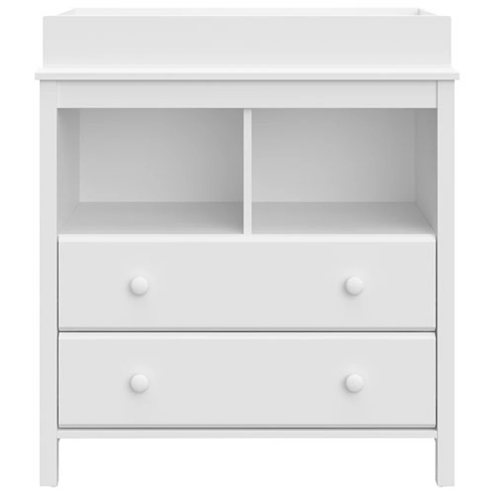 Storkcraft Alpine 2-Drawer 2-Shelf Changing Table Chest - White