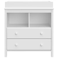 Storkcraft Alpine 2-Drawer 2-Shelf Changing Table Chest - White