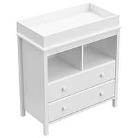 Storkcraft Alpine 2-Drawer 2-Shelf Changing Table Chest - White