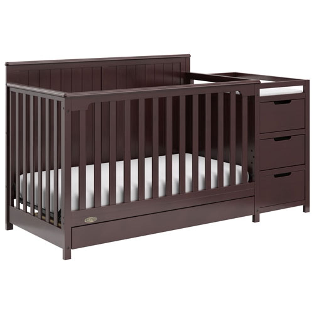 Graco Hadley 4-in-1 Convertible Crib with 3-Drawer Changing Table - Espresso