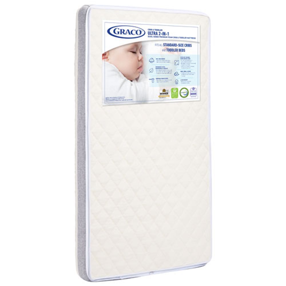 Graco Ultra Premium 2-in-1 Crib/Toddler Mattress with Water Resistant Cover