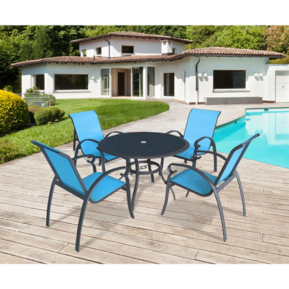 Ravello Stacking Chairs - Aqua Blue - Set of 4