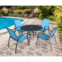 Ravello Stacking Chairs - Aqua Blue - Set of 4