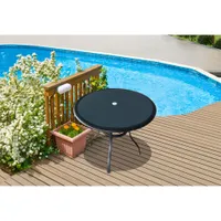 Ravello Transitional Outdoor Dining Table - Black