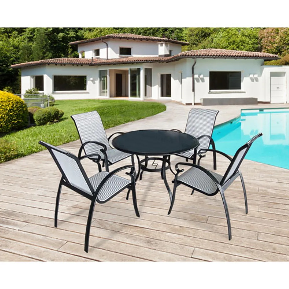 Ravello Transitional Outdoor Dining Table - Black