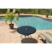 Ravello My Patio Transitional Outdoor Round Dining Table - Charcoal Grey