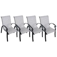 Ravello Stacking Chairs - Striped - Set of 4