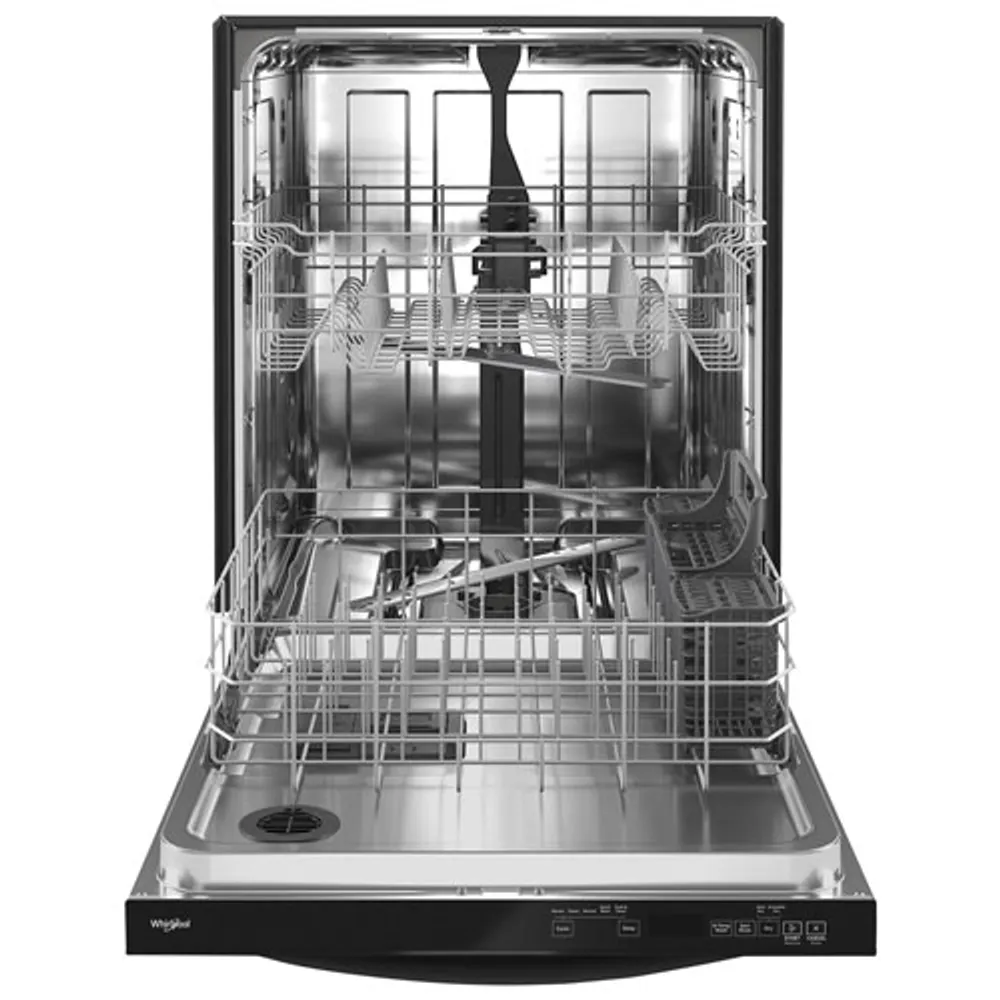 Whirlpool 24" 50dB Built-In Dishwasher with Stainless Steel Tub (WDT740SALB) - Black