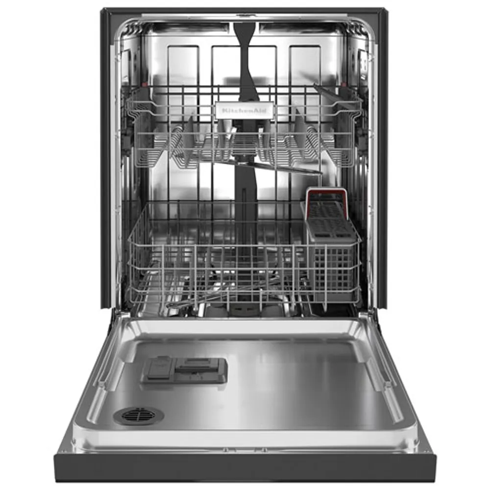 KitchenAid 24" 47dB Built-In Dishwasher with Stainless Steel Tub (KDFE104KBL) - Black