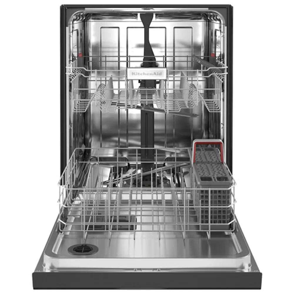 KitchenAid 24" 47dB Built-In Dishwasher with Stainless Steel Tub (KDFE104KBL) - Black