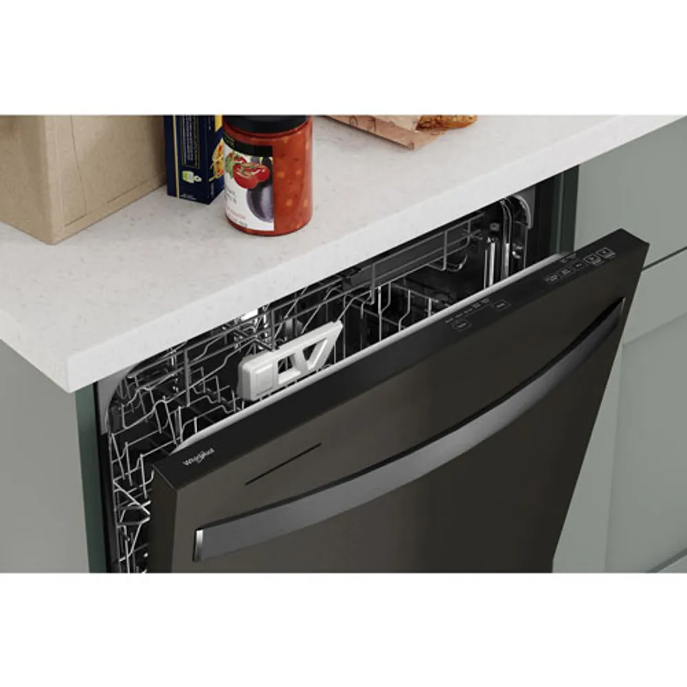 Whirlpool 24" 47dB Built-In Dishwasher w/ Stainless Steel Tub & Third Rack (WDT970SAKV) - Black Stainless