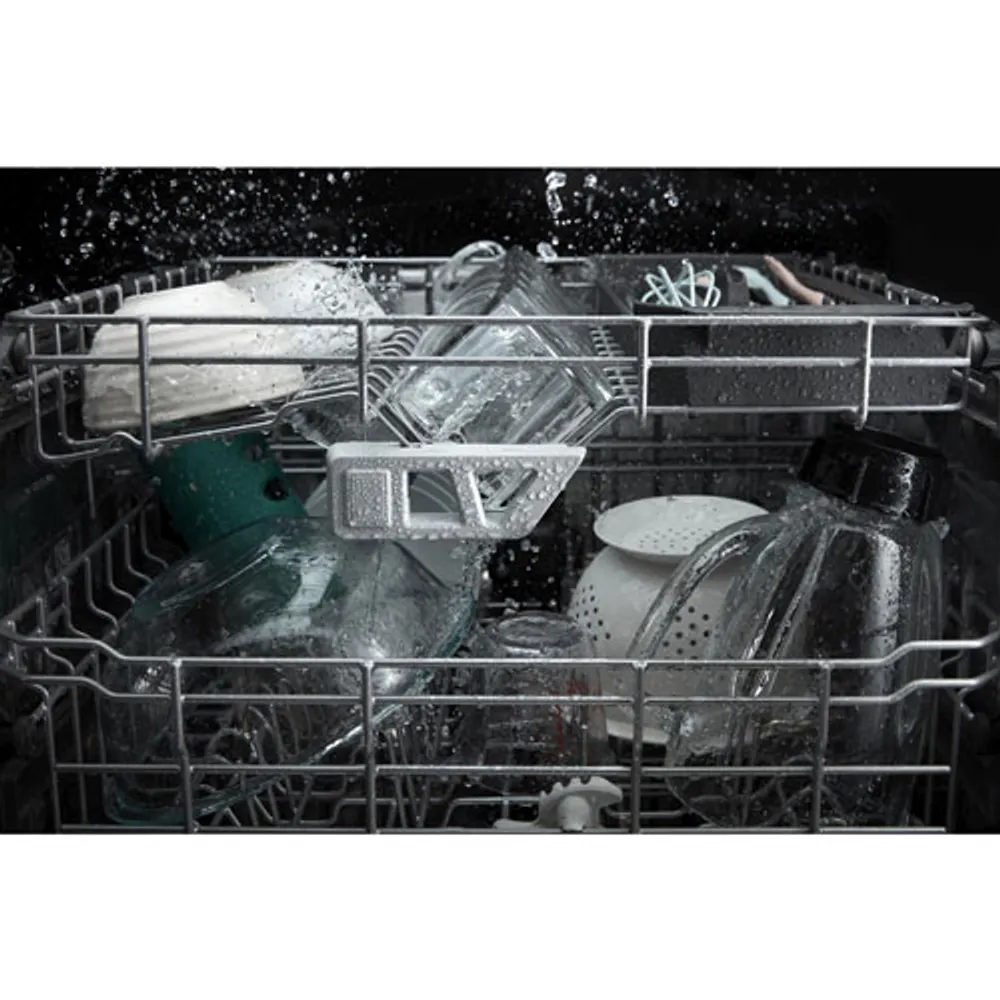 Whirlpool 24" 47dB Built-In Dishwasher w/ Stainless Steel Tub & Third Rack (WDT970SAKV) - Black Stainless