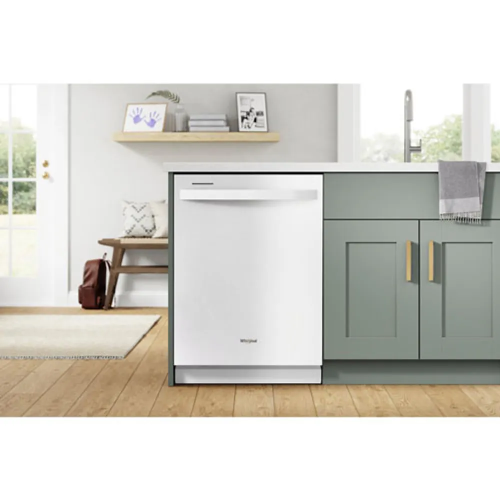 Whirlpool 24" 50dB Built-In Dishwasher with Stainless Steel Tub (WDT740SALW) - White