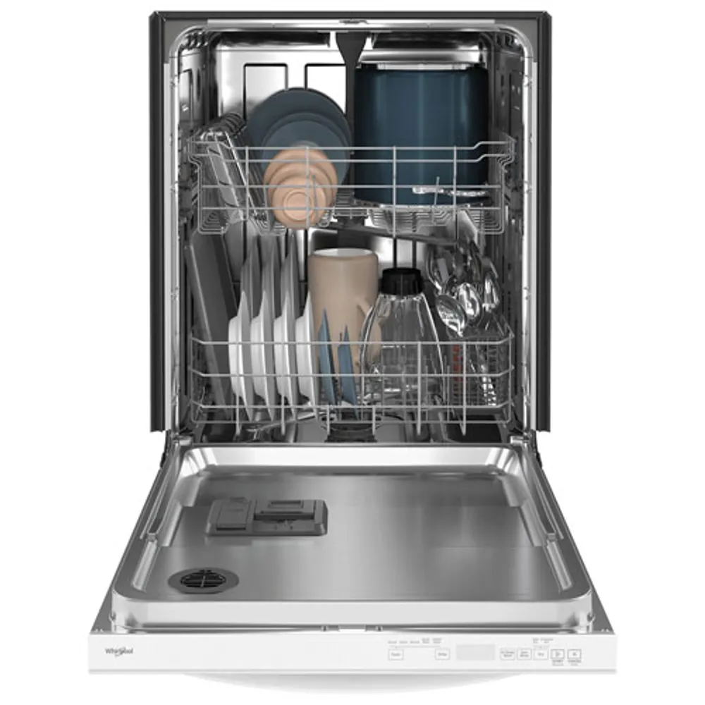 Whirlpool 24" 50dB Built-In Dishwasher with Stainless Steel Tub (WDT740SALW) - White