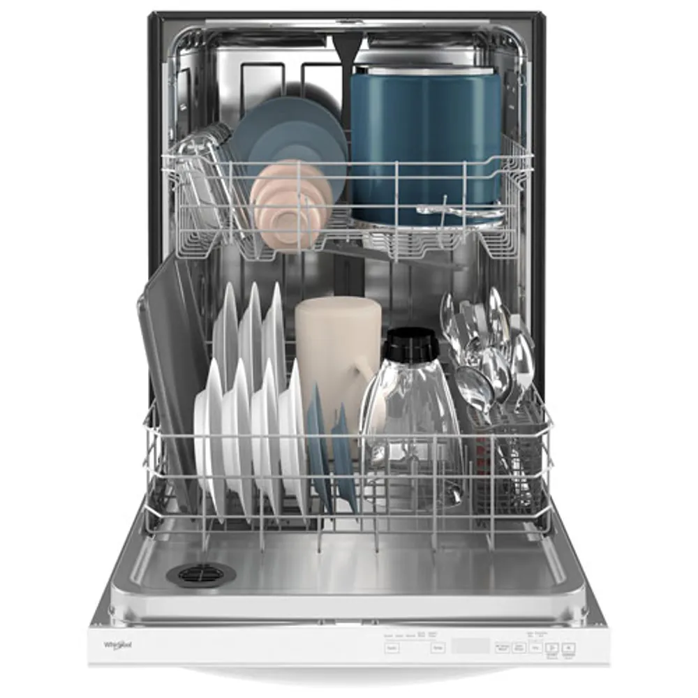 Whirlpool 24" 50dB Built-In Dishwasher with Stainless Steel Tub (WDT740SALW) - White