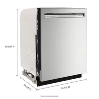 KitchenAid 24" 47dB Built-In Dishwasher with Stainless Steel Tub (KDFE104KPS) - PrintShield Stainless