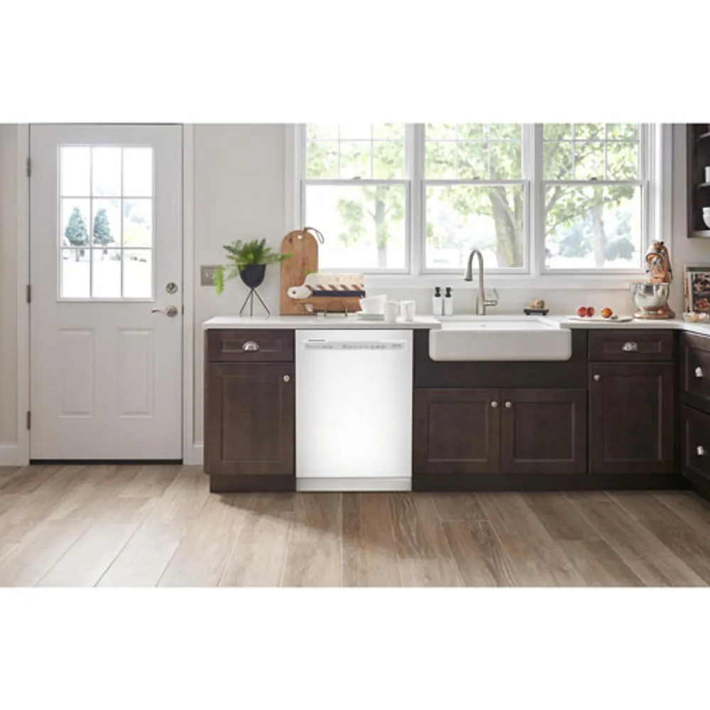 KitchenAid 24" 47dB Built-In Dishwasher with Stainless Steel Tub (KDFE104KWH) - White