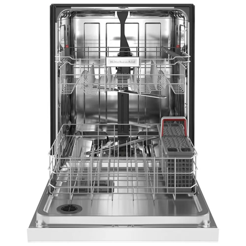 KitchenAid 24" 47dB Built-In Dishwasher with Stainless Steel Tub (KDFE104KWH) - White