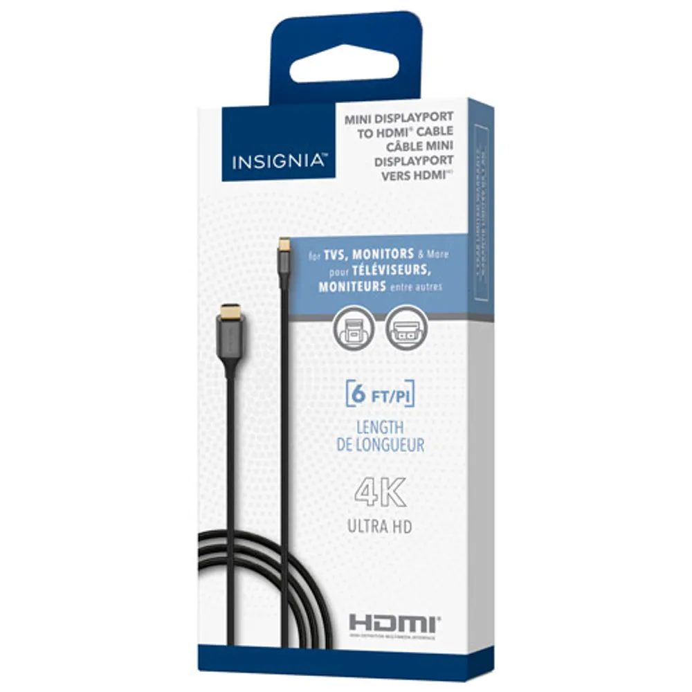 Insignia 1.83m (6 ft.) Mini DisplayPort to 4K Ultra HD HDMI Cable - Only at Best Buy