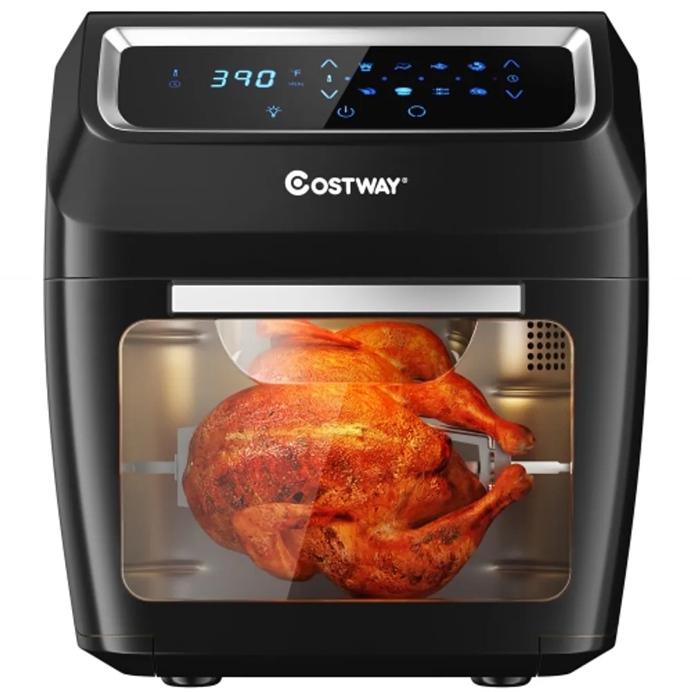 Costway 13.7QT Air Fryer Toaster Oven 1700W Dehydrator Rotisserie w/  Accessories