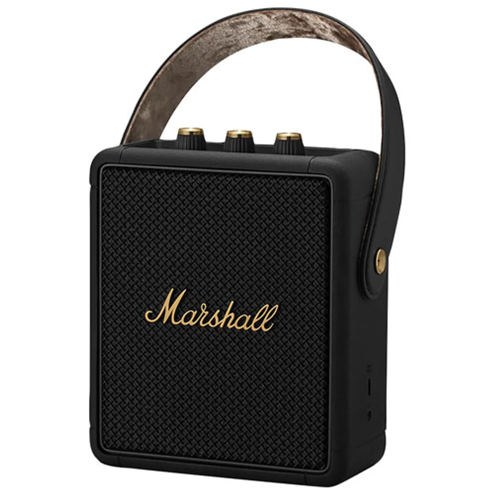 Haut-parleur Bluetooth sans fil résistant aux éclaboussures Stockwell II de Marshall - Noir/Laiton