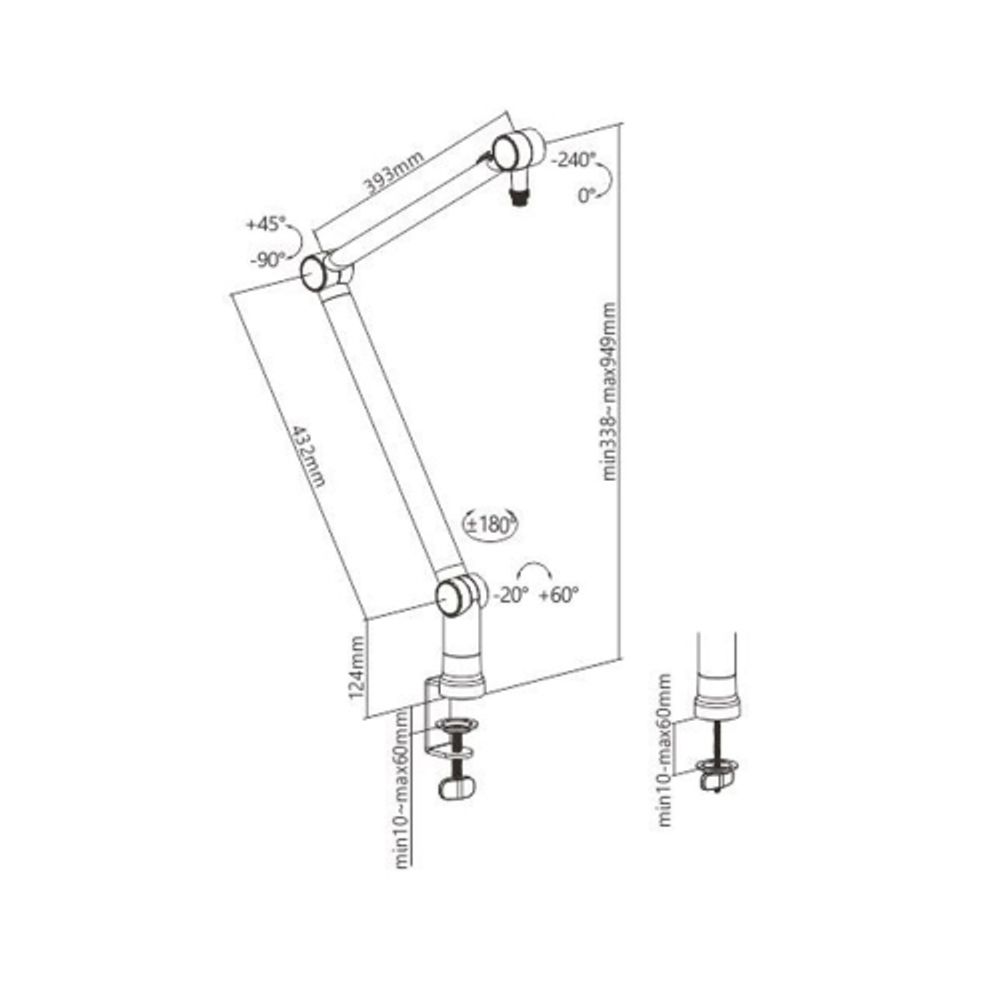 Support de trépied microphone avec boom fixe - PrimeCables®