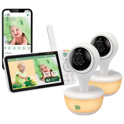 LeapFrog 5" Video Wi-Fi Baby Monitor with 2 Cameras, Night Vision, Zoom & 2-Way Audio (LF815-2HD)