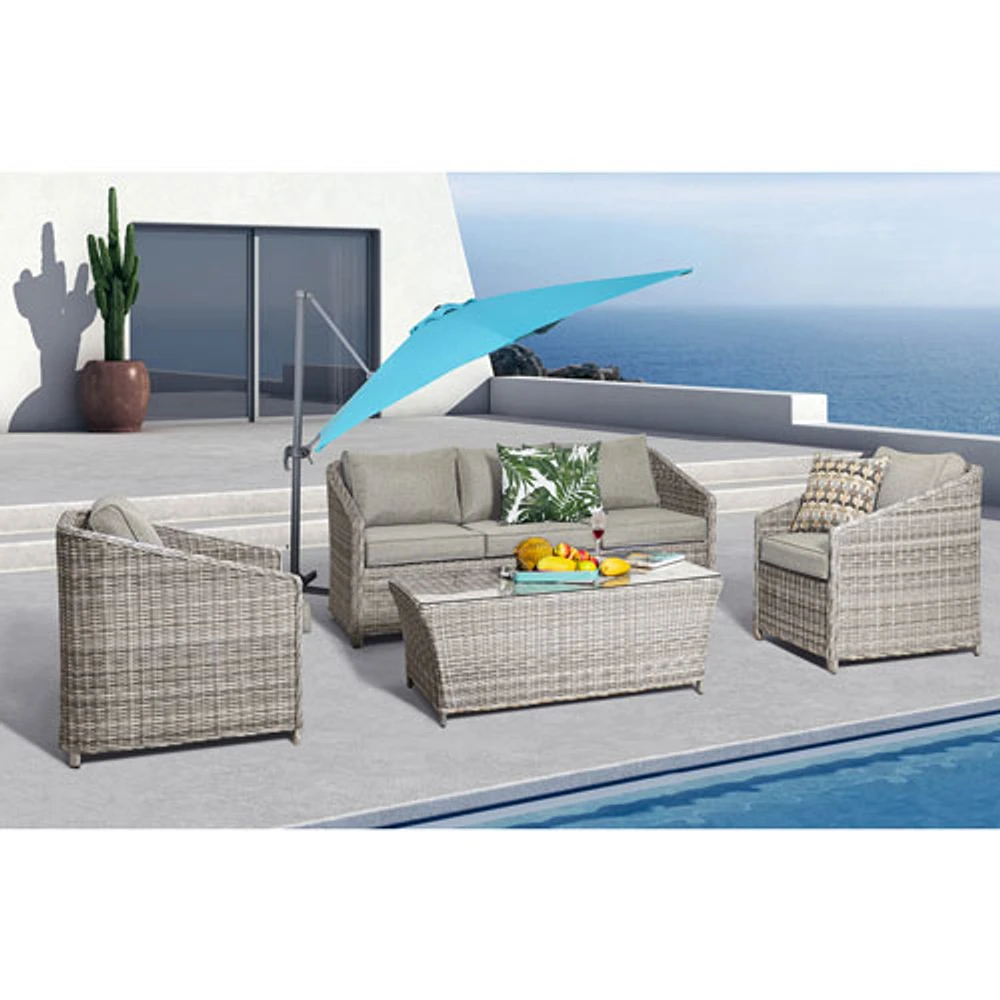 MyPatio Roman 10 ft. Square Offset Patio Umbrella