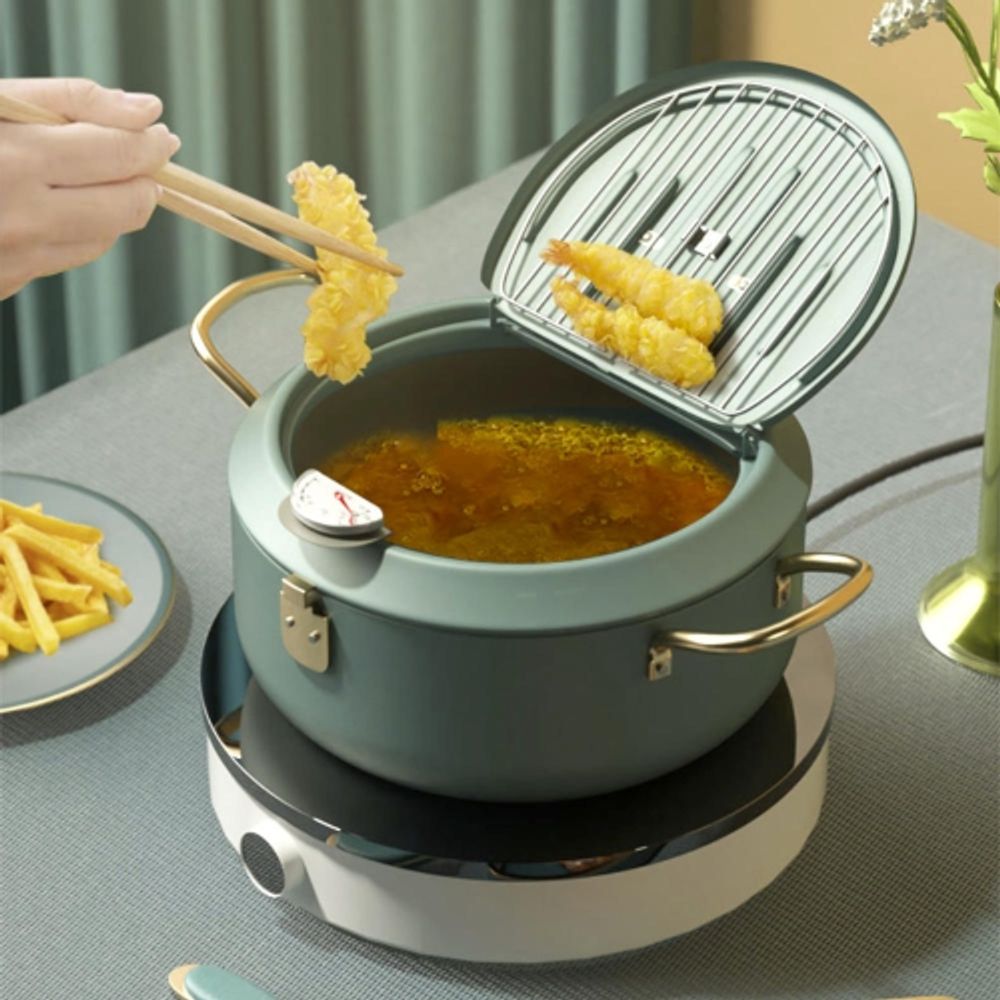 COSTWAY Deep Fryer with Basket, 5.3Qt Stainless Steel Electric Oil Fryer  w/Adjustable Temperature, Timer, Lid with View Window, Professional Style